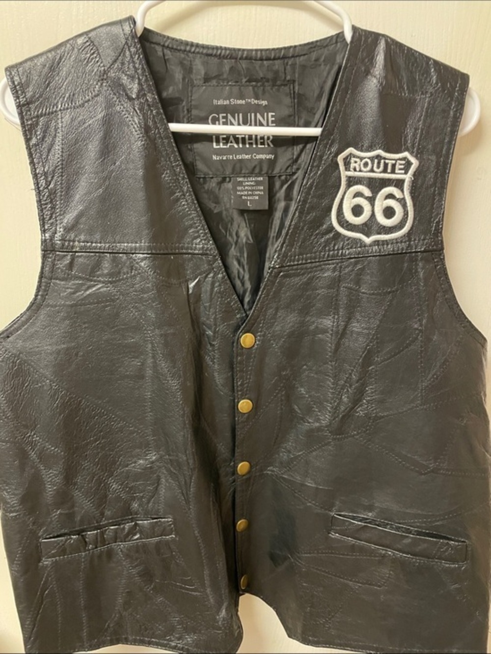 Leather Vest. Route 66
